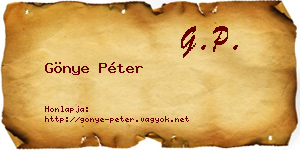 Gönye Péter névjegykártya