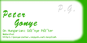 peter gonye business card